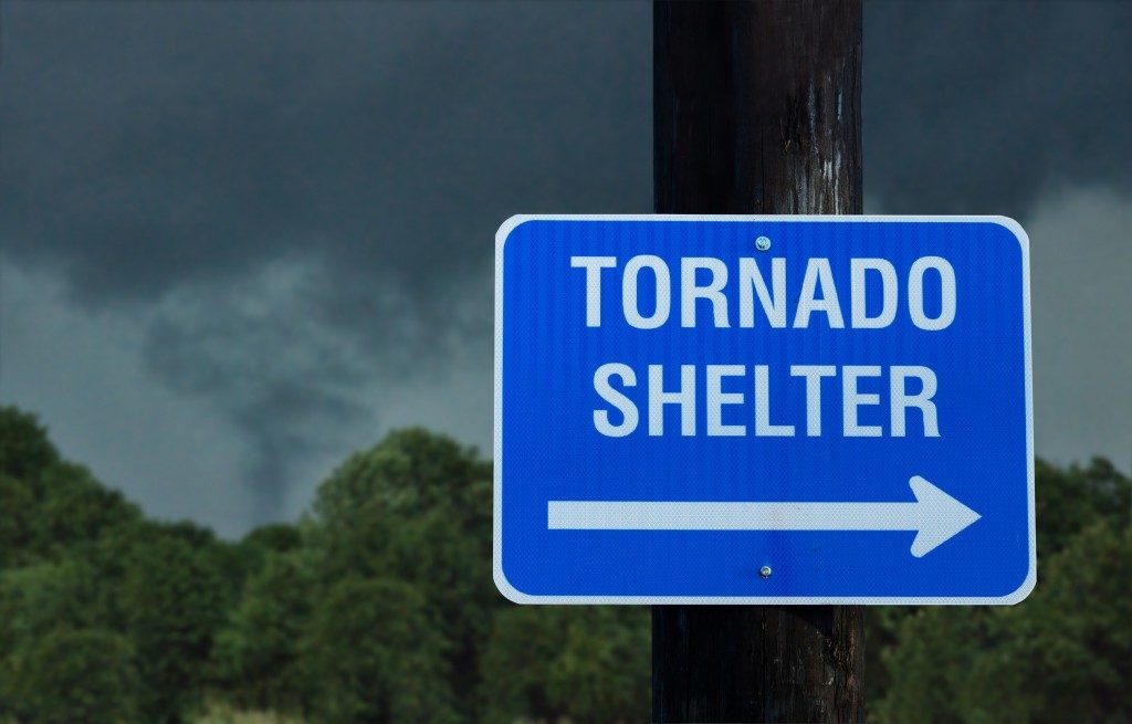 Tornado Shelter sign for those who were caught in a storm